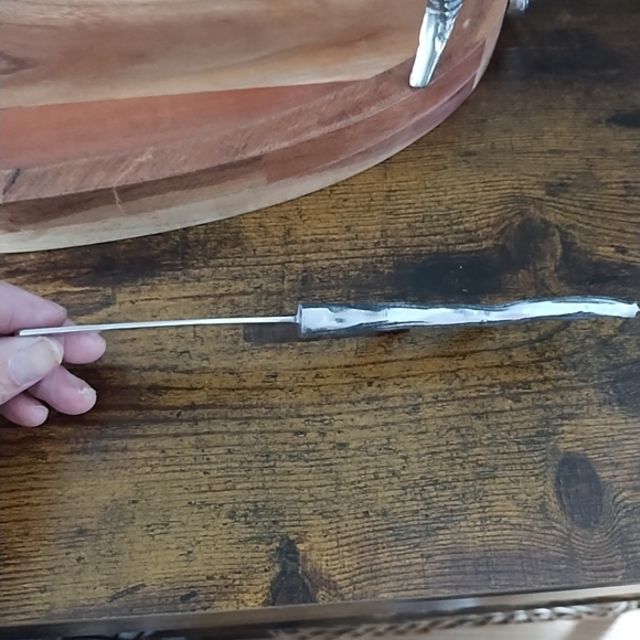 Pewter Stag Deer Wooden Serving Cheese Charcuterie Tray/Platter + Knife- India - Picture 9 of 13